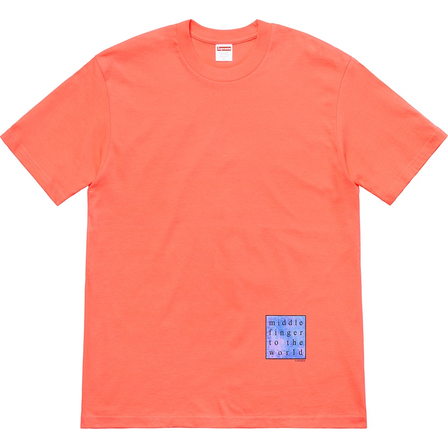 Supreme Middle Finger To The World Tee Neon Orange - Novelship